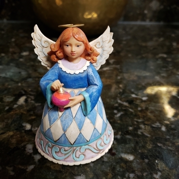 𝅺jim Shore Enesco Heartwood Creek Angel Ornament Miniature 3.5" Wings Blue - Picture 7 of 7